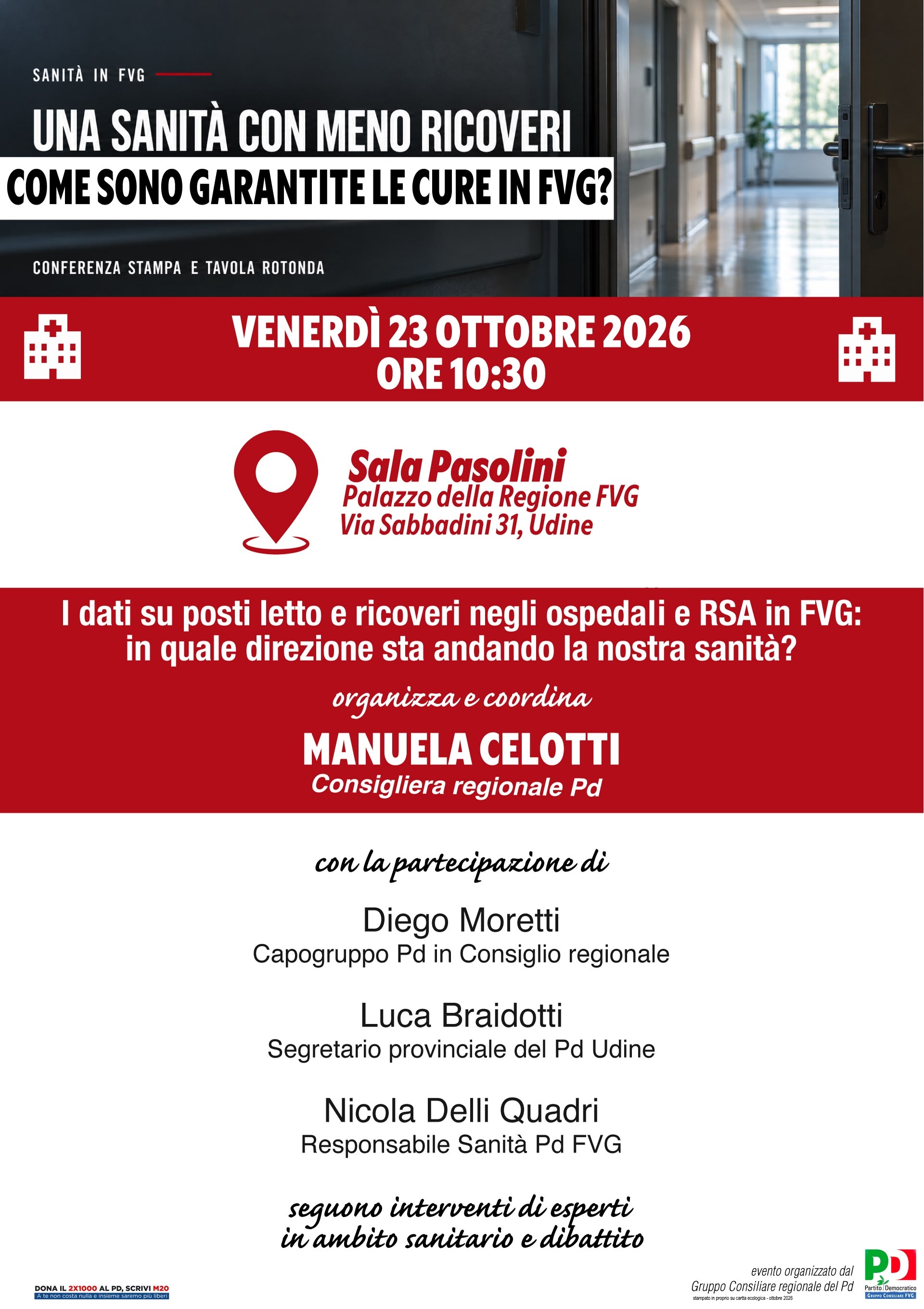 UNA SANITA' CON MENO RICOVERI. COME SONO GARANTITE LE CURE IN FVG?